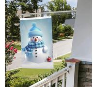 Graziosa bandiera con pupazzo di neve, 6 x 0,9 m, per interni ed esterni, primavera, estate, autunno, inverno, da giardino, con occhiello, verticale, su entrambi i lati, per decorazioni da cortile