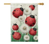 Graziosa bandiera da giardino a forma di coccinella, striscione decorativo per la casa, decorazione per la casa con insetti rossi, decorazione per prato in iuta su entrambi i lati, 71 x 101 cm