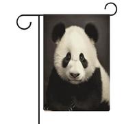 Graziosa bandiera da giardino a forma di panda bianco e nero su entrambi i lati, per esterni, benvenuto, festività, per feste, vacanze, esterni, portico, decorazione per la casa, 31 x 47 cm