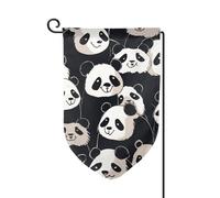 Graziosa bandiera da giardino a forma di panda verticale su entrambi i lati, 30,5 x 45,7 cm, bandiera stagionale primaverile estate per vacanze, fattoria, cortile, decorazione da appendere all'aperto