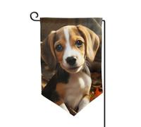 Graziosa bandiera da giardino con beagle, verticale su entrambi i lati, 30,5 x 45,7 cm, primaverile, estate, stagionale, cortile, decorazione da appendere, taglia unica