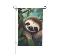 Graziosa bandiera da giardino con bradipo 30,5 x 45,7 cm su entrambi i lati per primavera estate bandiera decorativa da cortile piccola bandiera stagionale decorazione esterna per vacanze