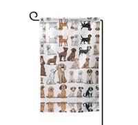 Graziosa bandiera da giardino con carlino chihuahua, stampa su entrambi i lati, bandiere da giardino per la decorazione della casa, resistenti alle intemperie e doppie cuciture, 45,7 x 32,7 cm