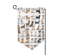 Graziosa bandiera da giardino con carlino chihuahua, stampa su entrambi i lati, bandiere da giardino per la decorazione della casa, resistenti alle intemperie e doppie cuciture, 45,7 x 32,7 cm