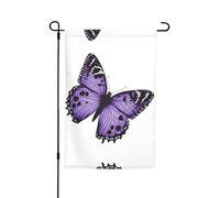 Graziosa bandiera da giardino con farfalla viola, 30,5 x 45,7 cm, resistente bandiera decorativa in poliestere stampato su entrambi i lati, per cortile, patio e balcone