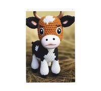 Graziosa bandiera da giardino con motivo di mucca e vitello, 0,9 x 0,9 m, double face, non sbiadisce, per casa, cortile, cortile, cortile, prato, decorazione esterna