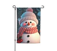 Graziosa bandiera da giardino con pupazzo di neve, 30,5 x 45,7 cm, per primavera, estate, autunno, inverno, bandiere stagionali su entrambi i lati, bandiere per le vacanze, per esterni e interni, per