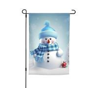 Graziosa bandiera da giardino con pupazzo di neve, 30,5 x 45,7 cm, per primavera, estate, autunno, inverno, bandiere stagionali su entrambi i lati, bandiere per le vacanze, per esterni e interni, per