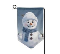 Graziosa bandiera da giardino con pupazzo di neve, stampa di benvenuto, per esterni, per tutte le stagioni, 30,5 x 45,7 cm, forme multiple