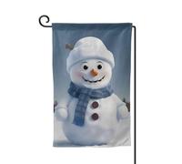 Graziosa bandiera da giardino con pupazzo di neve, stampa di benvenuto, per esterni, per tutte le stagioni, 30,5 x 45,7 cm, forme multiple