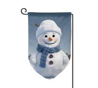 Graziosa bandiera da giardino con pupazzo di neve, stampa di benvenuto, per esterni, per tutte le stagioni, 30,5 x 45,7 cm, forme multiple