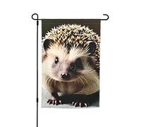 Graziosa bandiera da giardino con riccio, 30,5 x 45,7 cm. Decorazione per esterni luminosa su entrambi i lati porta un po' di divertimento al tuo giardino.