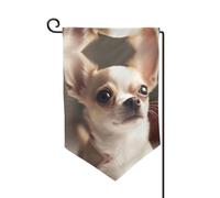 Graziosa bandiera da giardino con stampa di chihuahua su entrambi i lati, bandiere da giardino per la decorazione della casa, resistente alle intemperie e doppia cucitura, 45,7 x 32,7 cm