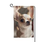 Graziosa bandiera da giardino con stampa di chihuahua su entrambi i lati, bandiere da giardino per la decorazione della casa, resistente alle intemperie e doppia cucitura, 45,7 x 32,7 cm
