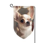 Graziosa bandiera da giardino con stampa di chihuahua su entrambi i lati, bandiere da giardino per la decorazione della casa, resistente alle intemperie e doppia cucitura, 45,7 x 32,7 cm