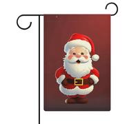 Graziosa bandiera da giardino di Babbo Natale, 30,5 x 45,7 cm, doppia faccia, bandiera estiva, bandiera floreale, benvenuto, giardino, decorazioni stagionali per le vacanze
