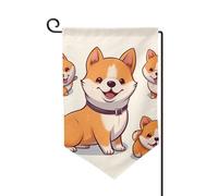 Graziosa bandiera da giardino per cani Shiba Inu verticale su entrambi i lati, 30,5 x 45,7 cm, per primavera, estate, stagionale, cortile, vacanze, fattoria, cortile, decorazione da appendere, taglia