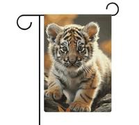 Graziosa bandiera da giardino tigre 30,5 x 45,7 cm doppia bandiera esterna bandiera estiva da giardino di benvenuto bandiere da giardino stagionali decorazioni per le vacanze