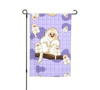 Graziosa bandiera decorativa da giardino con scimmia dorata, 30,5 x 45,7 cm, 100% fibra di poliestere, tessuto spesso, universale per tutte le stagioni