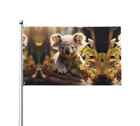 Graziosa bandiera decorativa per esterni con pianta di koala (0,9 x 1,5 m), resistente allo sbiadimento, bandiera per anniversario di matrimonio all'aperto