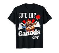 Graziosa bandiera Eh Happy Canada Day per ragazzi ragazze bambini Maglietta