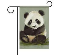 Graziosa bandiera estiva da giardino con panda su entrambi i lati, 30,5 x 45,7 cm, bandiere da giardino primaverili e sole, decorazione per esterni