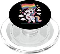 Graziosa bandiera Kawaii con unicorno, arte LGBTQ PopSockets PopGrip per MagSafe