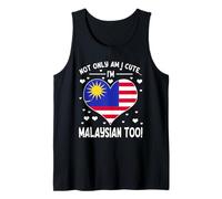 Graziosa Bandiera malese con Scritta in Lingua Inglese Malaysia Canotta