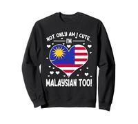 Graziosa Bandiera malese con Scritta in Lingua Inglese Malaysia Felpa