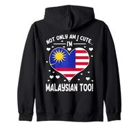 Graziosa Bandiera malese con Scritta in Lingua Inglese Malaysia Felpa con Cappuccio