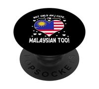Graziosa bandiera malese con scritta in lingua inglese "Malaysia" PopSockets PopGrip Adesivo