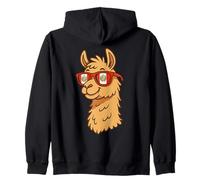 Graziosa Bandiera peruviana con Lama peruviana e Alpaca per Bambini Felpa con Cappuccio