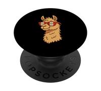 Graziosa bandiera peruviana con lama peruviana e alpaca per bambini PopSockets PopGrip Adesivo