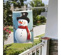 Graziosa bandiera pupazzo di neve, 6 x 90 cm, per esterni e interni, primavera, estate, autunno, inverno, giardino, bandierine con occhiello verticale su entrambi i lati, bandiere per feste per