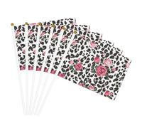 Graziosa bandiera rosa con stampa leopardata e motivo leopardato, leggera, per feste, eventi, decorazione, parata, attività sportiva, facile da montare