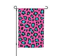 Graziosa bandiera turchese leopardata 30,5 x 45,7 cm per tutte le stagioni decorazione esterna per cortile, patio, portico e bandiera del prato
