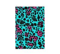 Graziosa bandiera turchese leopardata, 9 x 1,5 m, bandiere da giardino vivaci su entrambi i lati, striscione di benvenuto stagionale con occhielli in ottone, decorazione sfondo fotografico per cortile