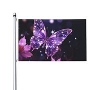 Graziosa bandiera viola a forma di farfalla 3 x 5 m bandiera all'aperto bandiera da giardino di benvenuto banner per cortile casa giardino cortile prato bandiere decorative, interno/esterno bandiera