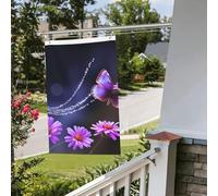 Graziosa bandiera viola a forma di farfalla, 6 x 90 cm, per esterni e interni, primavera, estate, autunno, inverno, da giardino, con occhiello, verticale, su entrambi i lati, per decorazioni da