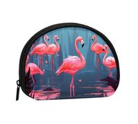 Graziosa borsa a forma di fenicotteri rosa, portamonete con cerniera, per chiavi di moneta, puoi anche riporre tutti i piccoli oggetti che vuoi, Nero , taglia unica, Sacchetto portamonete