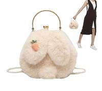 Graziosa borsa a tracolla con animali - Kawaii Bunny, di peluche con tracolla regolabile | accessorio alla per ragazze, regalo di Pasqua per la scuola materna, con simpatica t