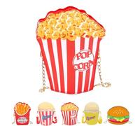 Graziosa borsa a tracolla donna nera mandarina beige bianca marrone alla moda portamonete in stile cartone animato scelta per Y2k imitare Popcorn Patatine fritte Hamburger borsa ideale per regali