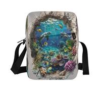 graziosa borsa a tracolla verde borse a tracolla per le donne borse a tracolla da donna borse a tracolla tracolla regolabile per viaggi illusione ottica 3d arte murale subacquea tropicale