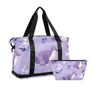 Graziosa borsa da viaggio con ornitorinco viola, borsa da viaggio con borsa da toilette per allenamento, set da 2 pezzi, carino Platypus Viola, 1 size