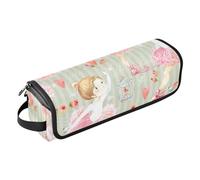 Graziosa borsa per attrezzi da parrucchiere con tappetino resistente al calore, borsa organizer portatile per arricciacapelli, piastre, spazzole, fermagli e fascette per capelli