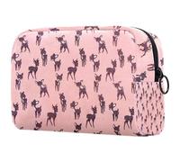 Graziosa borsa per cosmetici da donna, con motivo cervo Sika, borsa da viaggio per articoli da toeletta grande, pratica borsa organizer con cerniera, Multi, 18.5x7.5x13cm/7.3x3x5.1in, Beauty case