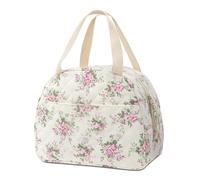 Graziosa borsa per il pranzo in cotone, isolata, portatile, perfetta 27 x 22 x 15 cm, in tessuto di cotone, adatta per uso esterno e quotidiano, rende l'ora del pranzo più piacevole ed elegante