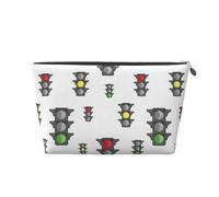 graziosa borsa per il trucco con motivo semaforo, trousse da viaggio per articoli da toeletta da donna, borsa per il trucco in pelle, borsa per il trucco carina, Argento, Taglia unica