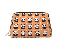 Graziosa borsa per il trucco con stampa di panda e fiori, trousse da viaggio per donne, custodia per trucco in pelle di grande capacità, organizer per trucchi, graziosa custodia per trucchi