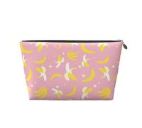 Graziosa borsa per il trucco rosa con banana dolce, borsa per cosmetici, borsa da viaggio per articoli da toeletta da donna, borsa per il trucco in pelle, borsa per il trucco carina, Argento, Taglia